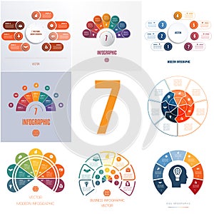 Universal templates elements Infographics conceptual cyclic proc