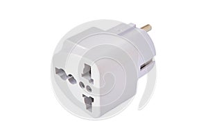 Universal travel wall AC Power Plug Adapter for USA, EU, UK, AUS, isolated on white background