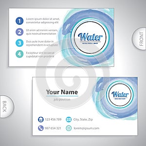 Universal water blue business card.