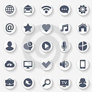 Universal web icons set. Contact and communication.