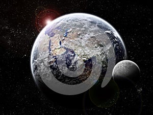 Universe exploration - Moon eclipse on earth