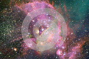 Universe filled stars, nebula and galaxy. Cosmic art, science fiction wallpaper