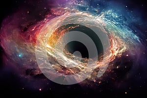 Universe galaxy black hole science fiction background. Space abstract backdrop