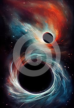 Universe galaxy black hole science fiction background. Space abstract backdrop