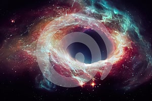 Universe galaxy black hole science fiction background. Space abstract backdrop