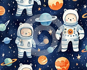 The Universe kids elephant fox cat and bunny space suit are stars.