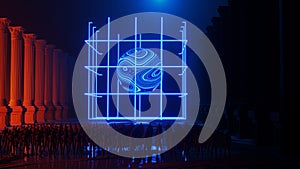 Universe and space , the Planet`s Surface. Star gate , Universe Concept. 3d render