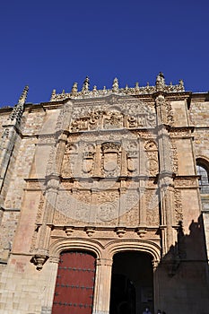 University Building plateresque facade details from Salamanca City. Spain.