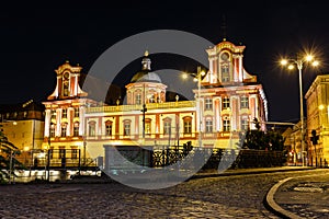 The university building in Wroclaw at night, Poland