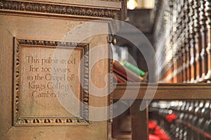 One statement of Chapel in King`s College in Cambridge University