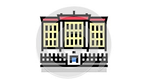university college building education color icon animation