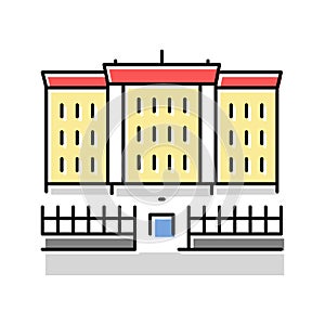 university college building education color icon vector illustration