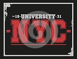 University, college New York typography, t-shirt graphics