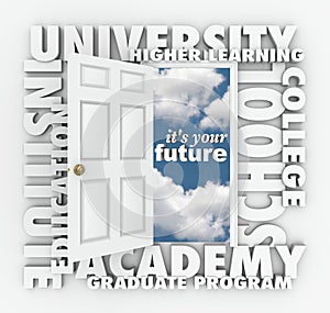 Univerzita vysoká škola slová otvoriť dvere na váš budúcu 