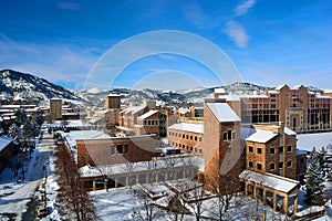 The University of Colorado Boulder Campus on a Snowy Winter Day
