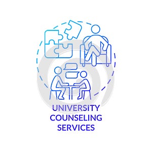 University counseling services blue gradient concept icon