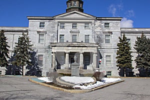 University faculty building in winter