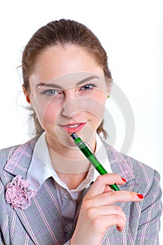 University girl holding books