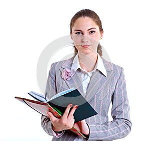 University girl holding books