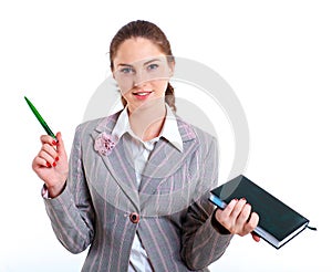 University girl holding books