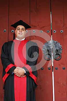 University graduate in robes