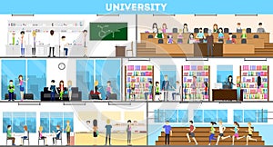 University interior set.