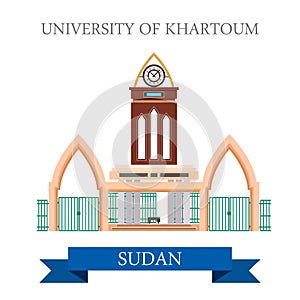 University of Khartoum Sudan Flat style vector ill photo