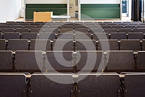 University Lecture Hall Behind Front Chairs Rows Interior Architecture Empty Learning