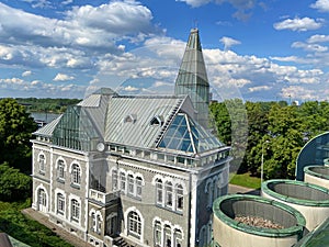 University library in center of Warsaw. Top view