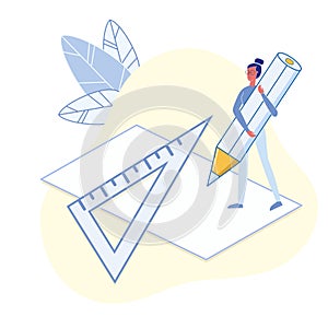 University Maths Lesson Flat Vector Illustration