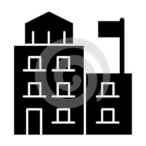 University solid icon. College vector illustration isolated on white. Education building glyph style design, designed