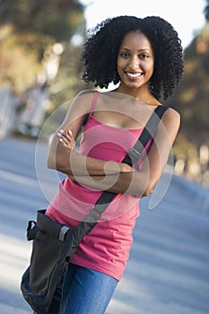 University student standing on campus