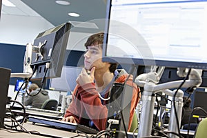 University Student Using Computer