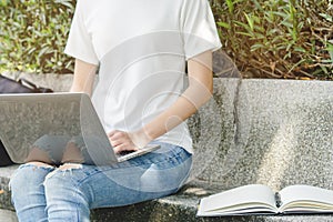 University student using internet search data.