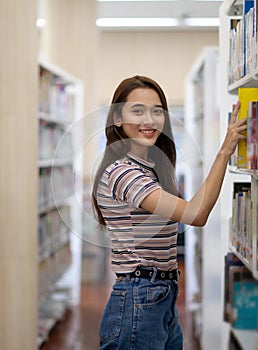 University students in the library