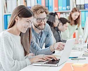 University students studying together