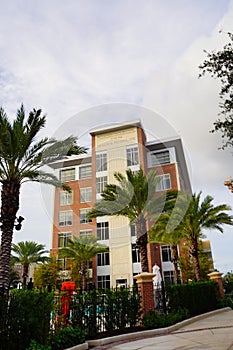 The University of Tampa campus building in winter