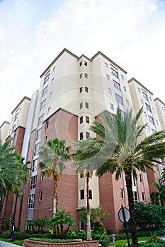 The University of Tampa campus building in winter