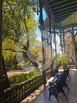 UNIVERSITY OF TAMPA, CLOSE UP OF PLANT HALL PORCH