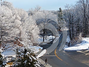 The University of Virginia in snow