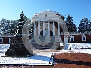 The University of Virginia in snow