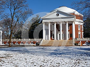 The University of Virginia in snow