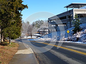 The University of Virginia in snow