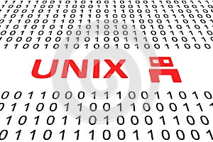 UNIX concept binary code 3d photo