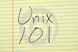 Unix 101 On A Yellow Legal Pad photo