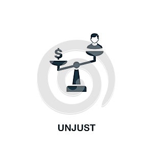 Unjust icon. Premium style design from corruption icon collection. Pixel perfect Unjust icon for web design, apps photo
