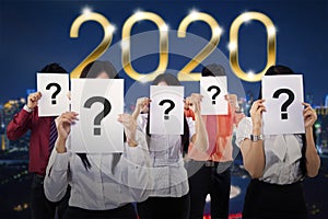 Unknown business team with number 2020