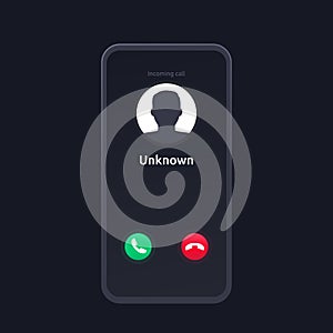 unknown caller, scam phone call, vector interface