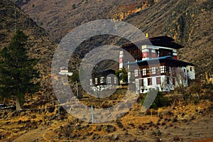 an unknown Dzong Buddhist Monastery in the Kingdom of Bhutan