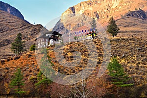 an unknown Dzong Buddhist Monastery in the Kingdom of Bhutan